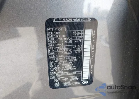 2021 Infiniti Qx50 Luxe from USA, damaged, VIN 3PCAJ5BA3MF110343